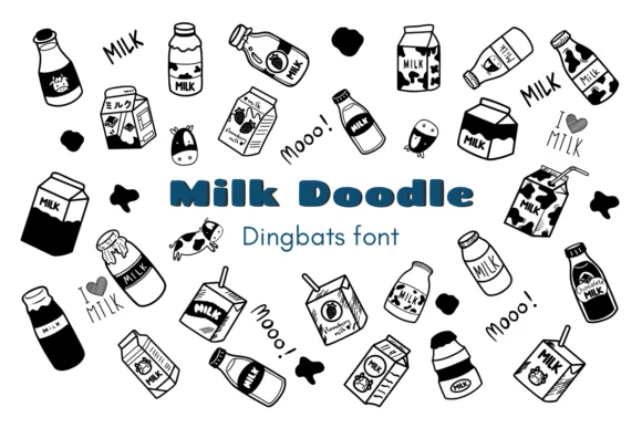 Milk Doodle by Nun Sukhwan — Dingbats Font