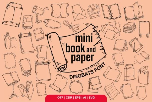 Mini Book and Paper by Onoborgol — Dingbats Font