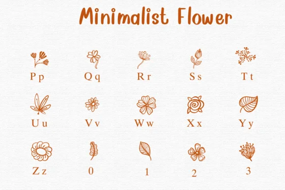 Minimalist Flower by Nongyao — Dingbats Font — thumbnail 3