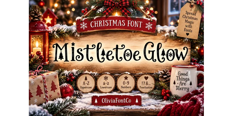 Mistletoe Glow Font by OliviaFontCo — Display Font