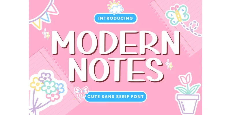 Modern Notes Font by Letterayu — Sans Serif Font