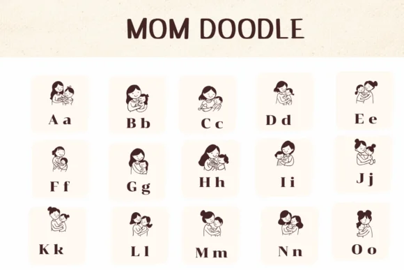 Mom Doodle by Ketsarin — Dingbats Font — thumbnail 3