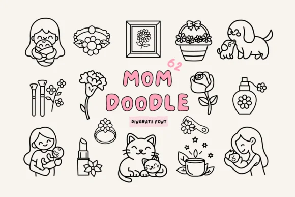 Mom Doodle by Babymimiart β Dingbats Font