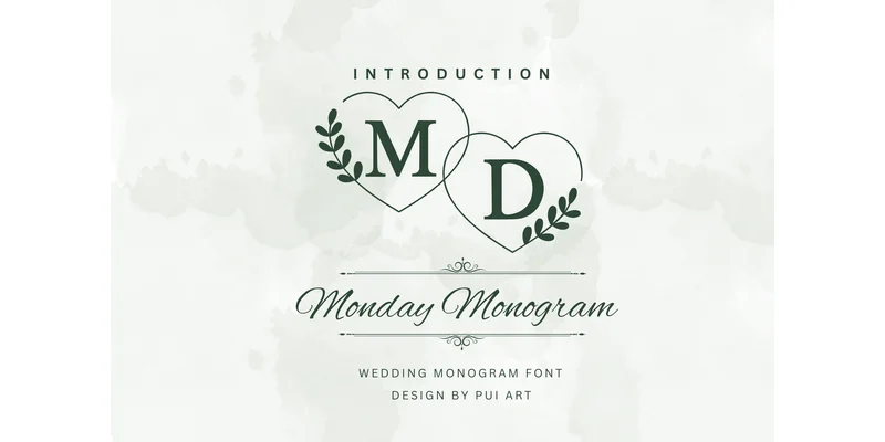 Monday Monogram Font by Pui Art by Pui Art — Decorative Font
