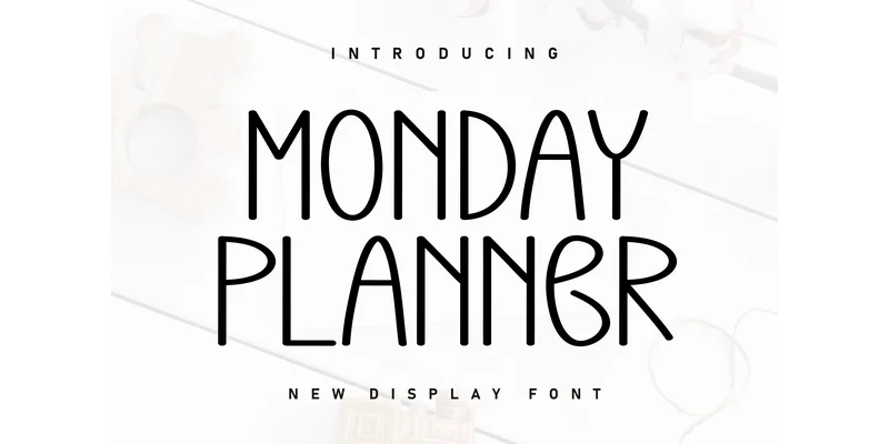 Monday Planner Font by ArtLine Design — Display Font