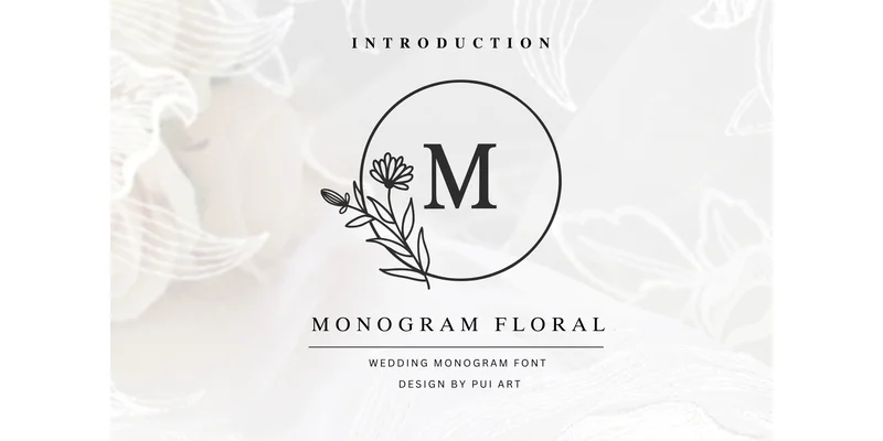 Monogram Floral Font by Pui Art by Pui Art — Decorative Font