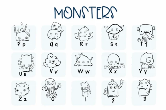 Monsters by Sirinart — Dingbats Font — thumbnail 3