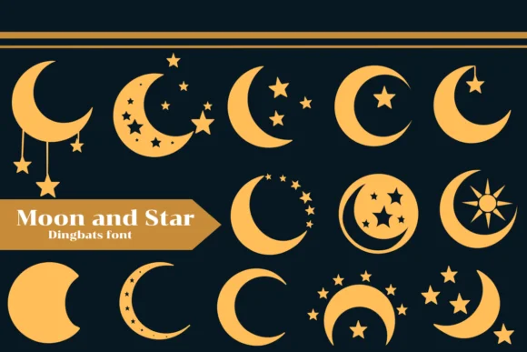 Moon and Star by Apiwat Type — Dingbats Font