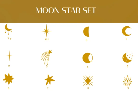 Moon Star Set by Heartcraft Atelier — Dingbats Font — thumbnail 4