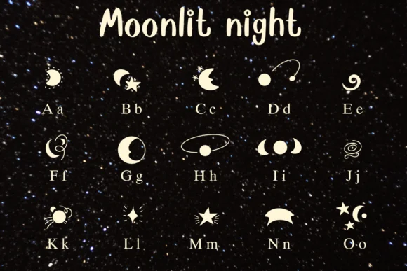 Moonlit Night by Nongyao — Dingbats Font — thumbnail 2