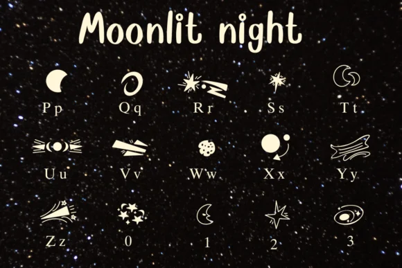 Moonlit Night by Nongyao — Dingbats Font — thumbnail 3