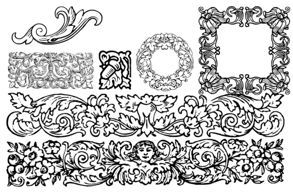 Mortised Vignettes by Intellecta Design — Dingbats Font