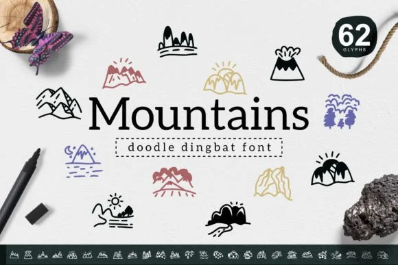 Mountains by YandiDesigns — Dingbats Font