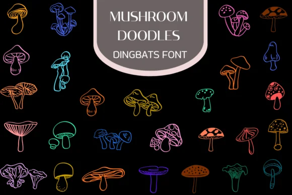 Mushroom Doodles by Heartcraft Atelier — Dingbats Font