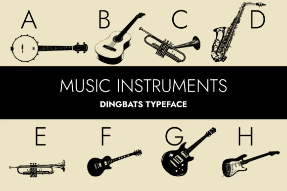 Music Instruments by Minimalistartstudio — Dingbats Font