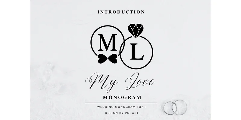 My Love Monogram Font by Pui Art by Pui Art — Decorative Font