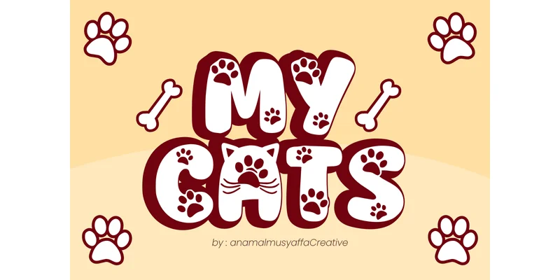 Mycats Regular Font by anamalmusyaffaCreative by anamalmusyaffaCreative — Decorative Font