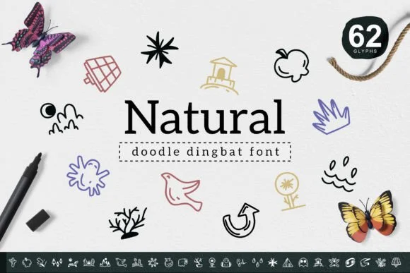 Natural by YandiDesigns — Dingbats Font