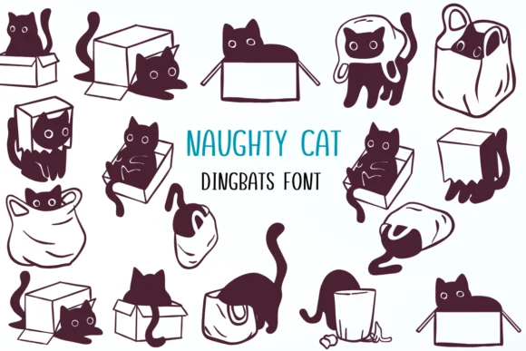 Naughty Cat by Nongyao — Dingbats Font