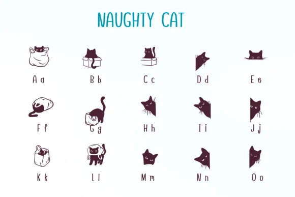 Naughty Cat by Nongyao — Dingbats Font — thumbnail 2