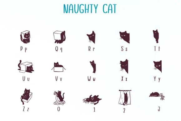 Naughty Cat by Nongyao — Dingbats Font — thumbnail 3