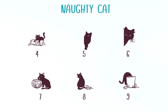 Naughty Cat by Nongyao — Dingbats Font — thumbnail 4