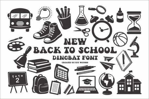 New Back to School by edywiyonopp — Dingbats Font
