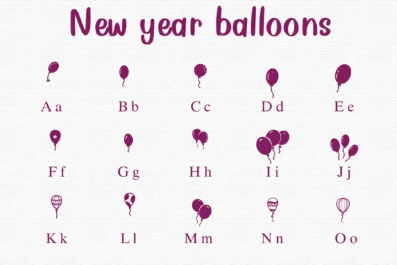 New Year Balloons by Nongyao — Dingbats Font — thumbnail 2