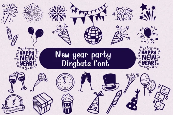 New Year Party by Nongyao — Dingbats Font
