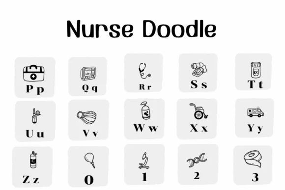 Nurse Doodle by Ketsarin — Dingbats Font — thumbnail 3