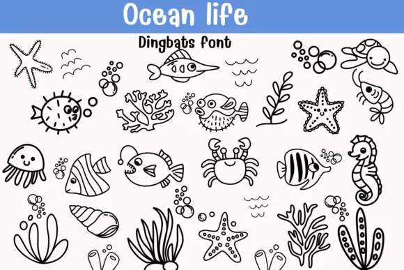 Ocean Life by Sontaya — Dingbats Font