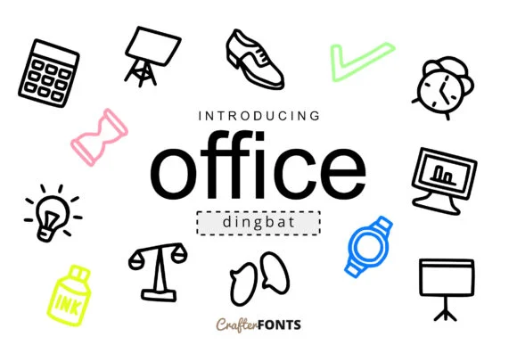 Office Doodle Font by CrafterFonts — Dingbats Font