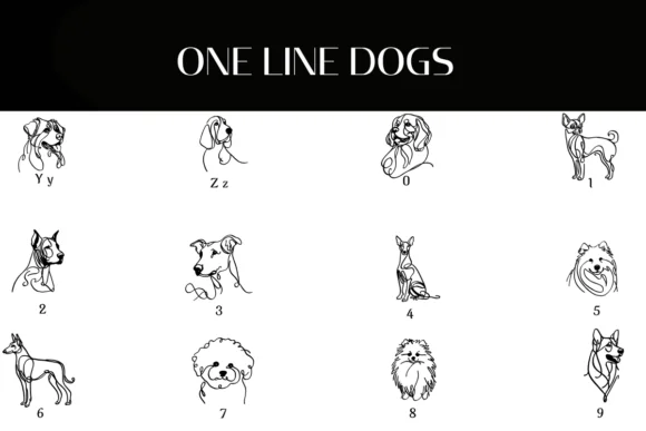 One Line Dogs by Heartcraft Atelier — Dingbats Font — thumbnail 4