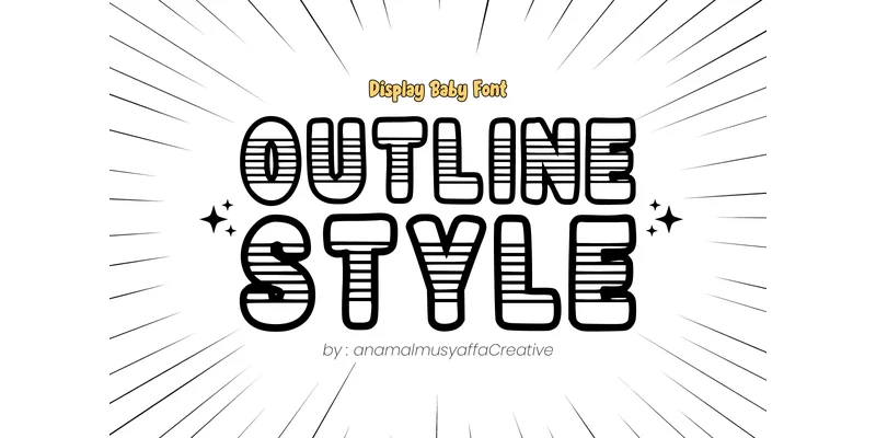 Outline Style Font by anamalmusyaffaCreative by anamalmusyaffaCreative — Decorative Font