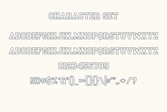 Outline Varsity by Eystore — Slab Serif Font — thumbnail 6