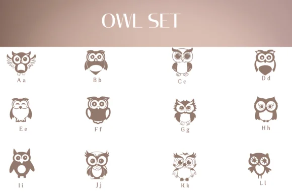 Owl Set by Heartcraft Atelier — Dingbats Font — thumbnail 2