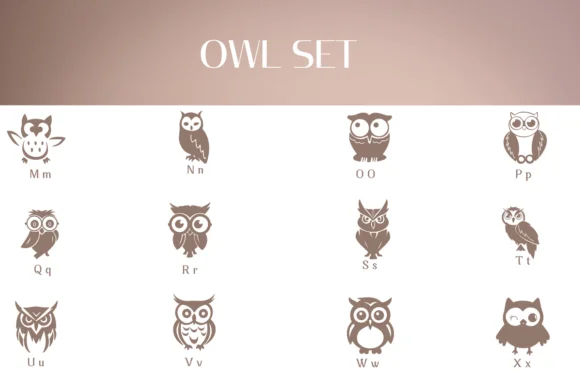 Owl Set by Heartcraft Atelier — Dingbats Font — thumbnail 3