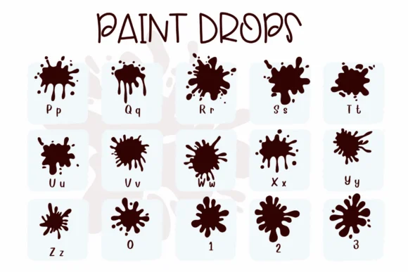 Paint Drops by Sirinart — Dingbats Font — thumbnail 5