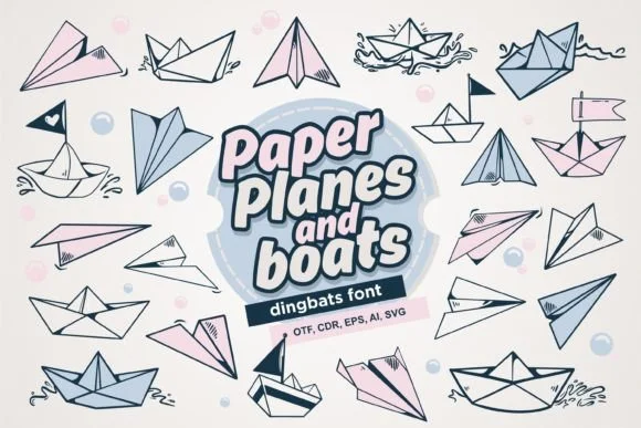 Paper Planes and Boats by onoborgol — Dingbats Font