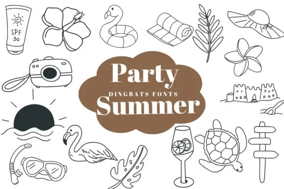 Party Summer by Suphitchaya — Dingbats Font