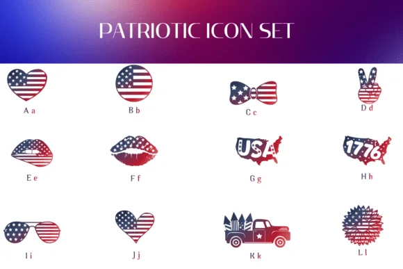 Patriotic Icon Set by Heartcraft Atelier — Dingbats Font — thumbnail 2