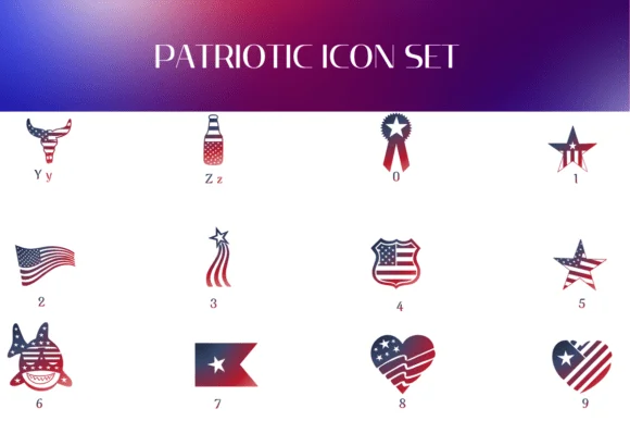 Patriotic Icon Set by Heartcraft Atelier — Dingbats Font — thumbnail 4