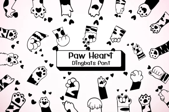 Paw Heart by Ketsarin — Dingbats Font