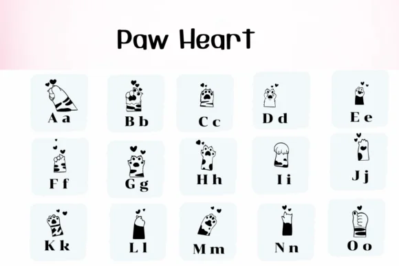 Paw Heart by Ketsarin — Dingbats Font — thumbnail 2