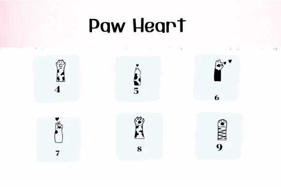 Paw Heart by Ketsarin — Dingbats Font — thumbnail 4