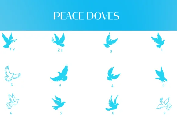 Peace Doves by Heartcraft Atelier — Dingbats Font — thumbnail 4