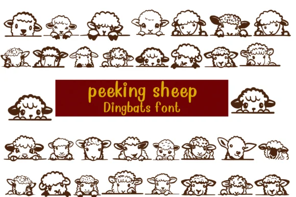 Peeking Sheep by Nongyao — Dingbats Font