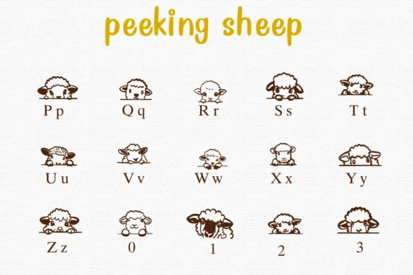 Peeking Sheep by Nongyao — Dingbats Font — thumbnail 3