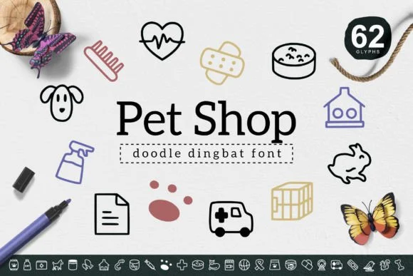 Pet Shop by YandiDesigns — Dingbats Font