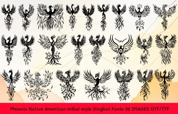 Phoenix Native American Tribal by MOMAT THIRTYONE β Dingbats Font